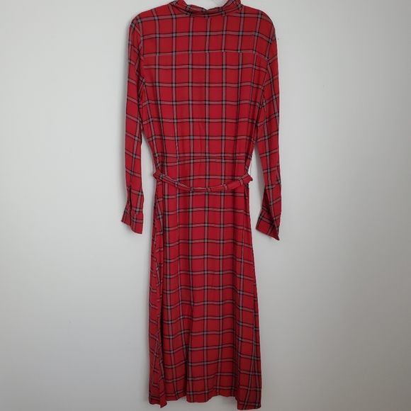 🆕️Red Plaid LS Dress Size Large - Picture 4 of 6